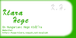 klara hege business card